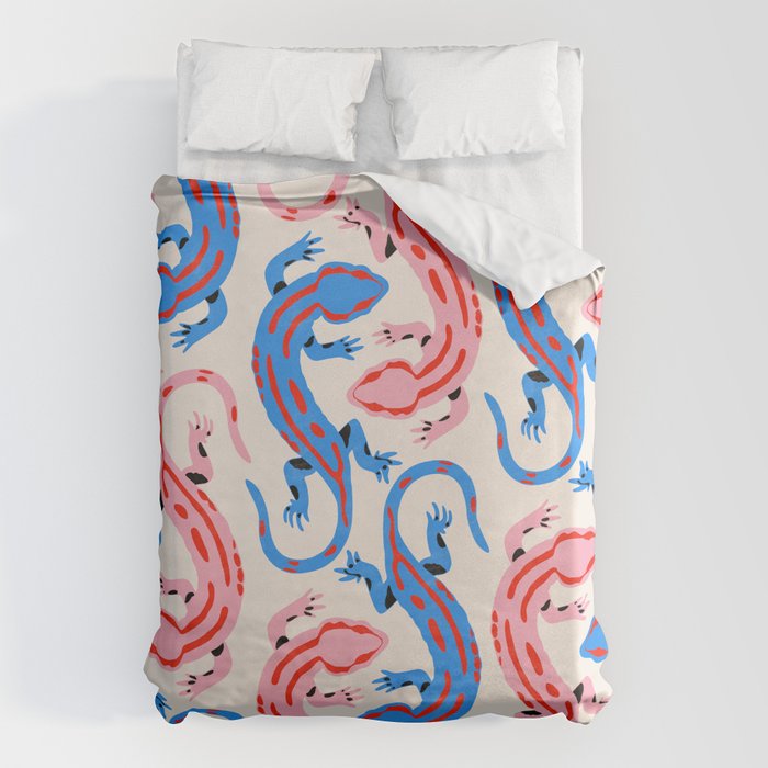 Colorful salamanders Duvet Cover Gallery Image 6