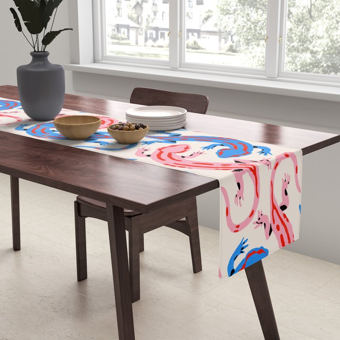 Colorful salamanders Table Runner Gallery Image 2
