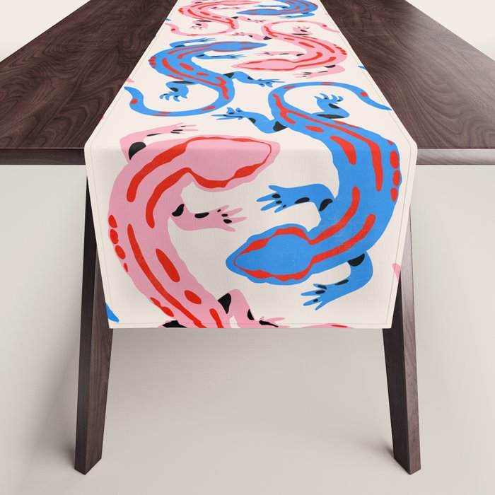 Colorful salamanders Table Runner Gallery Image 1