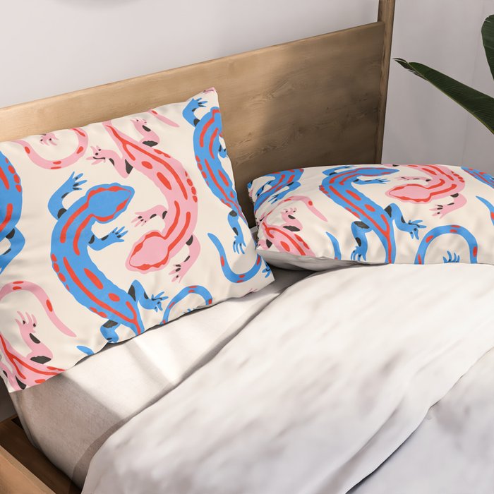 Colorful salamanders Pillow Sham Gallery Image 2