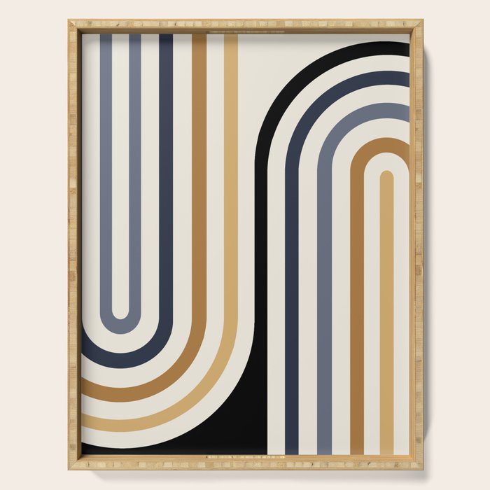 Bold Curvature Stripes III Serving Tray Gallery Image 1