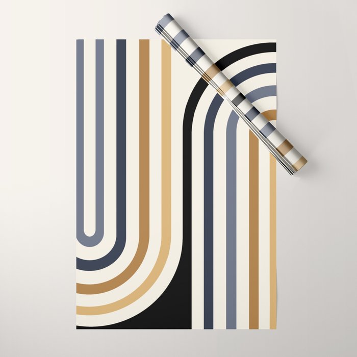 Bold Curvature Stripes III Wrapping Paper Gallery Image 1