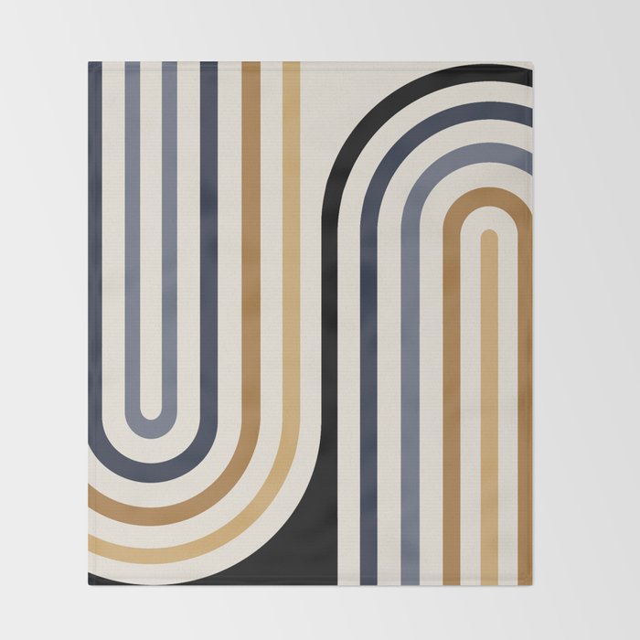 Bold Curvature Stripes III Throw Blanket Gallery Image 2