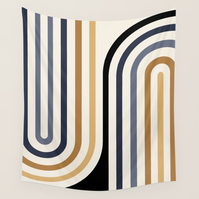Bold Curvature Stripes III Wall Tapestry Gallery Image 4