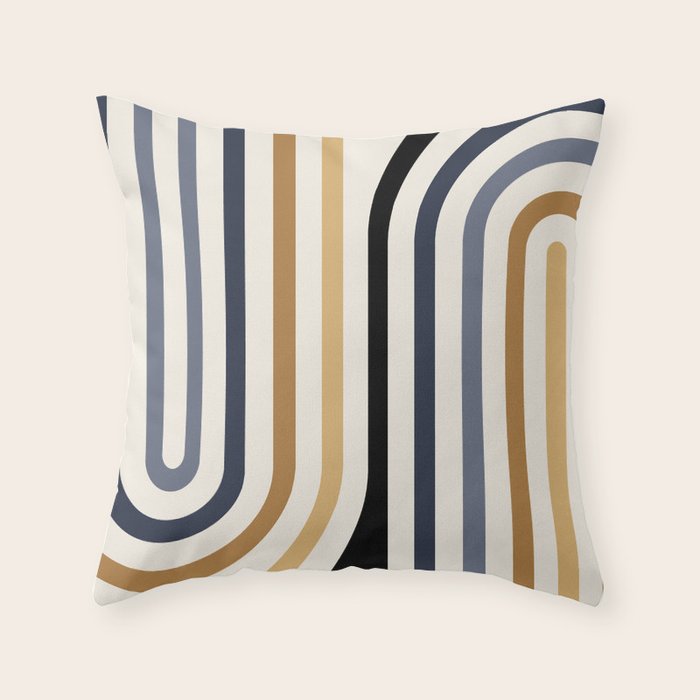 Bold Curvature Stripes III Throw Pillow Gallery Image 6