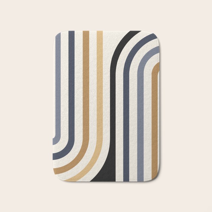 Bold Curvature Stripes III Bath Mat Gallery Image 1