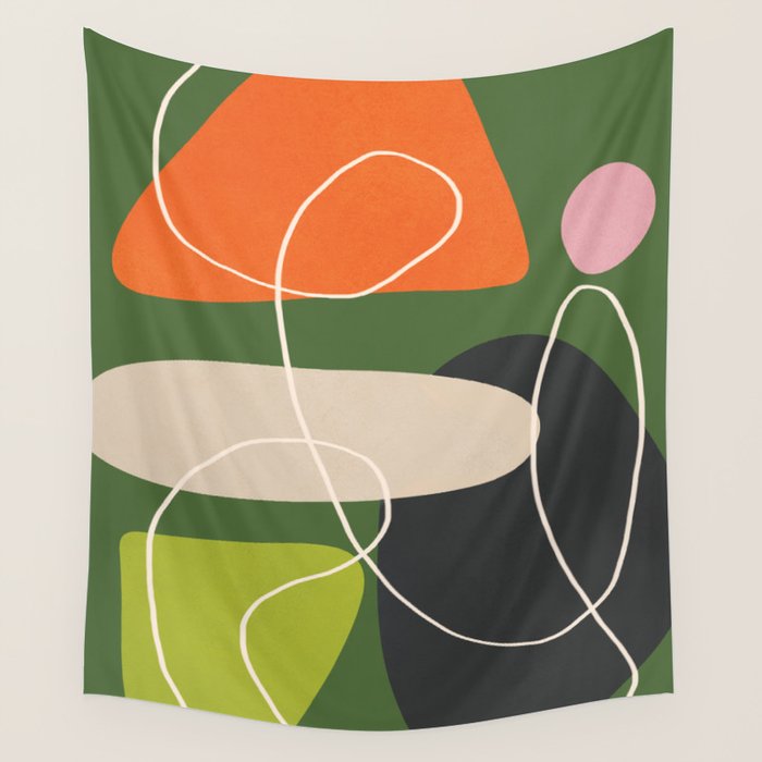 Minimal Colorful Abstract Shapes 2 Wall Tapestry Gallery Image 4