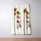 Colorful Thoughts Minimal Line Girl with Sunflowers Window Curtain Gallery Image 3