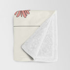 Colorful Thoughts Minimal Line Girl with Sunflowers Throw Blanket Gallery Image 3