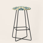 Mediterranean Blue Star Tile Pattern with Rustic Charm Stool Gallery Image 1