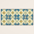Mediterranean Blue Star Tile Pattern with Rustic Charm Desk Mat Gallery Image 3