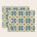 Mediterranean Blue Star Tile Pattern with Rustic Charm Placemat Gallery Image 1