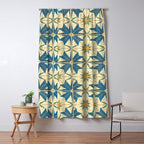 Mediterranean Blue Star Tile Pattern with Rustic Charm Window Curtain Gallery Image 5