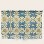 Mediterranean Blue Star Tile Pattern with Rustic Charm Wall Hanging Gallery Image 1