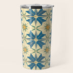 Mediterranean Blue Star Tile Pattern with Rustic Charm Travel Mug Gallery Image 1
