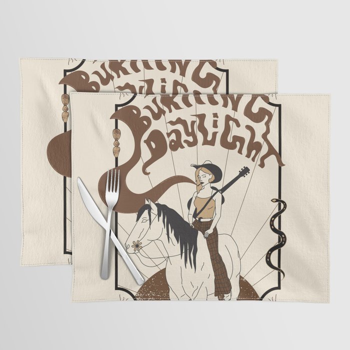 Burning Daylight - Black, Cream, Rust Placemat Gallery Image 1