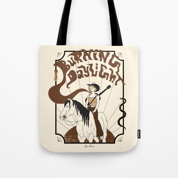 Burning Daylight - Black, Cream, Rust Tote Bag Gallery Image 1