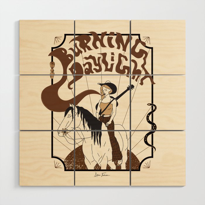 Burning Daylight - Black, Cream, Rust Wood Wall Art Gallery Image 1