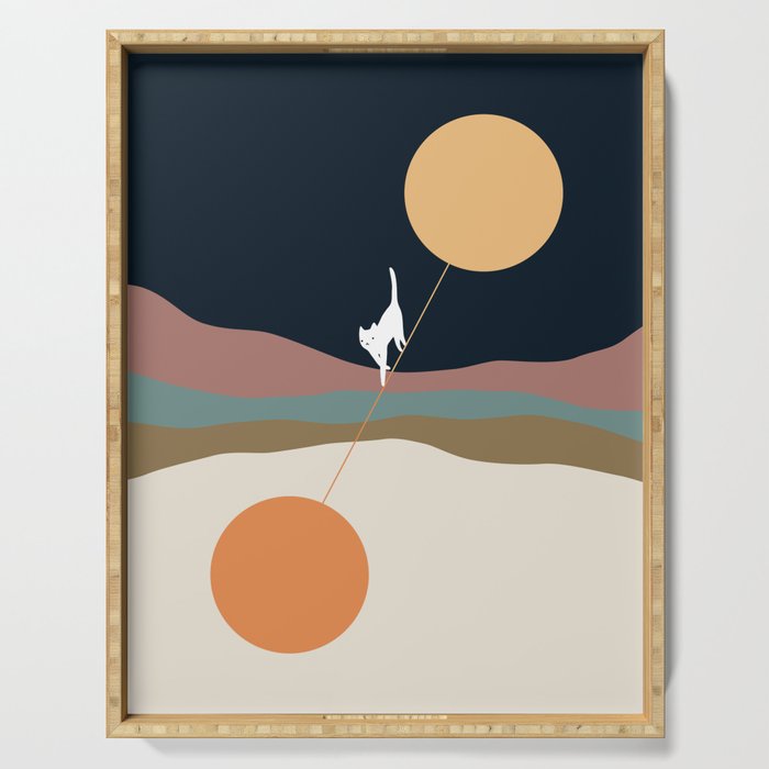 Cat Landscape 56 Serving Tray Gallery Image 1