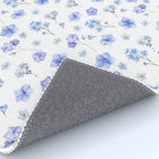 Elegant blush blue yellow watercolor floral pattern Rug Gallery Image 4