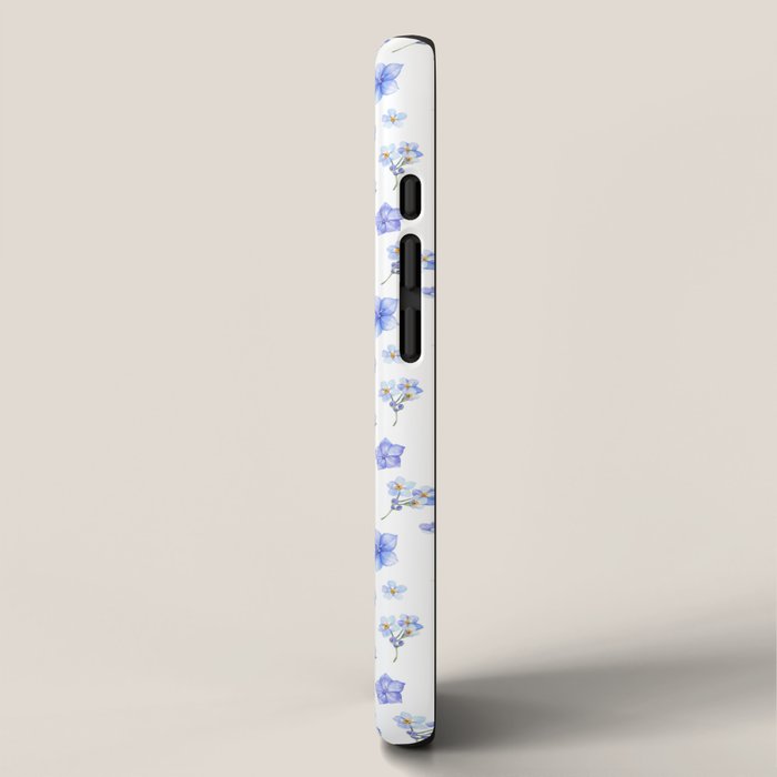 Elegant blush blue yellow watercolor floral pattern iPhone Case Gallery Image 2