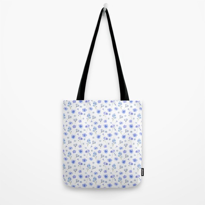 Elegant blush blue yellow watercolor floral pattern Tote Bag Gallery Image 2