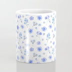 Elegant blush blue yellow watercolor floral pattern Coffee Mug Gallery Image 4
