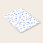 Elegant blush blue yellow watercolor floral pattern Notebook Gallery Image 3