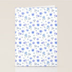 Elegant blush blue yellow watercolor floral pattern Stationery Card Gallery Image 2