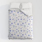 Elegant blush blue yellow watercolor floral pattern Duvet Cover Gallery Image 6