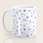 Elegant blush blue yellow watercolor floral pattern Coffee Mug Gallery Image 3
