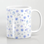 Elegant blush blue yellow watercolor floral pattern Coffee Mug Gallery Image 1