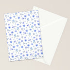 Elegant blush blue yellow watercolor floral pattern Stationery Card Gallery Image 2
