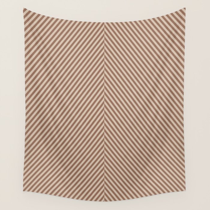 Angular Stripes XXXI Coffee Creme Wall Tapestry Gallery Image 4