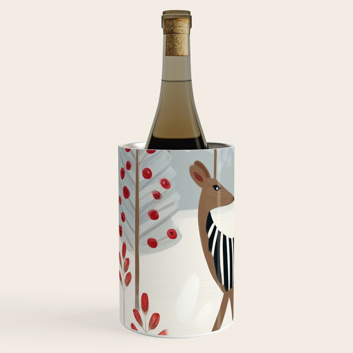 Deer In the Snowy Forest Wine Chiller Gallery Image 2
