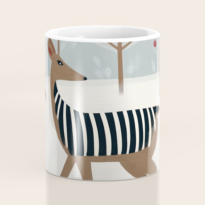 Deer In the Snowy Forest Coffee Mug Gallery Image 4