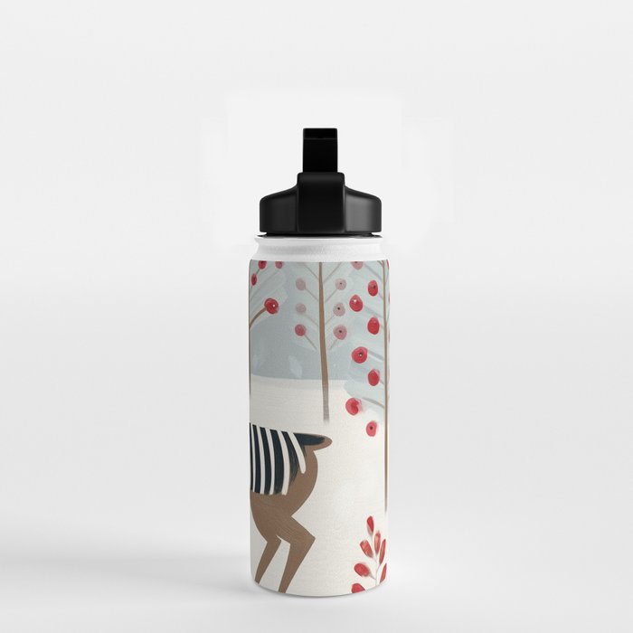 Deer In the Snowy Forest Water Bottle Gallery Image 2