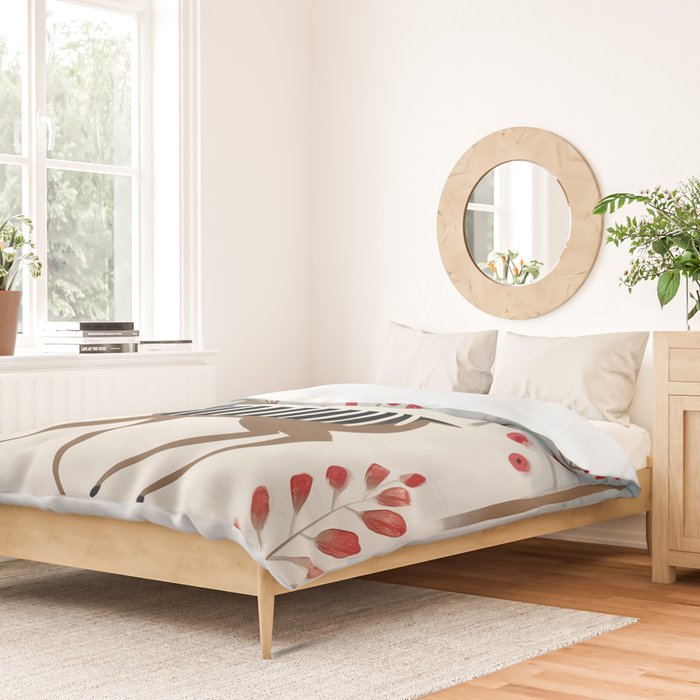 Deer In the Snowy Forest Duvet Cover Gallery Image 2