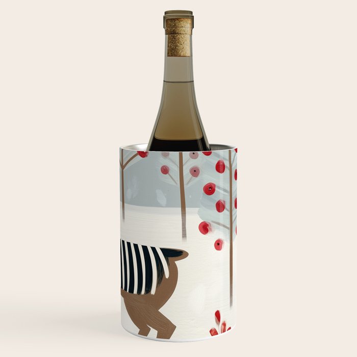 Deer In the Snowy Forest Wine Chiller Gallery Image 3