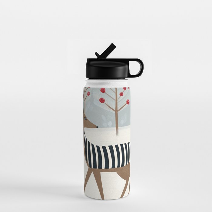 Deer In the Snowy Forest Water Bottle Gallery Image 1