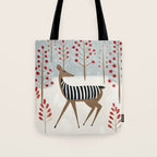 Deer In the Snowy Forest Tote Bag Gallery Image 1