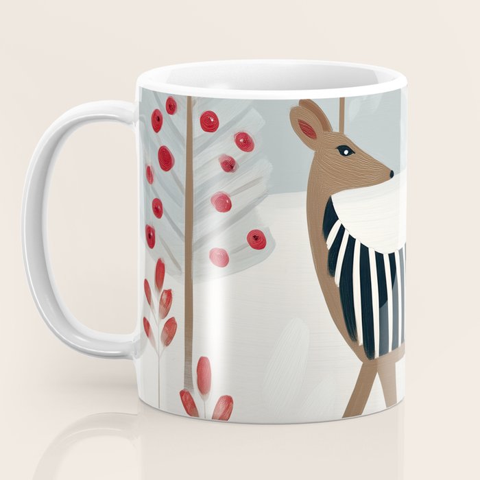 Deer In the Snowy Forest Coffee Mug Gallery Image 3