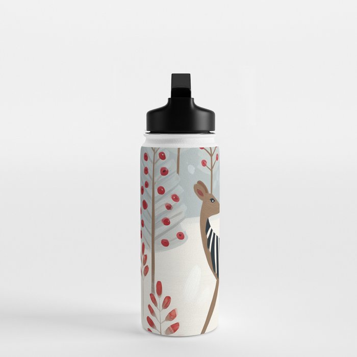 Deer In the Snowy Forest Water Bottle Gallery Image 3