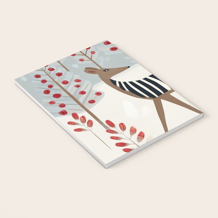 Deer In the Snowy Forest Notebook Gallery Image 3