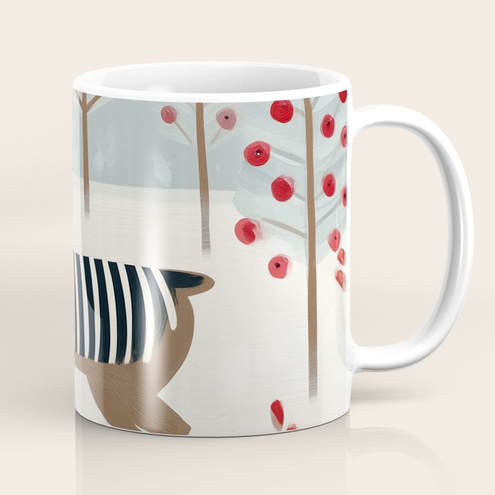 Deer In the Snowy Forest Coffee Mug Gallery Image 1