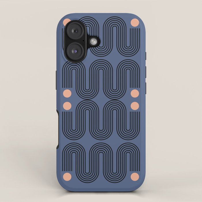 Abstraction_NEW_SUN_BLUE_LINE_POP_ART_Minimalism_0222A iPhone Case Gallery Image 1