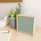 Dark Forest Green and White Gingham Check Mini Art Print Gallery Image 2