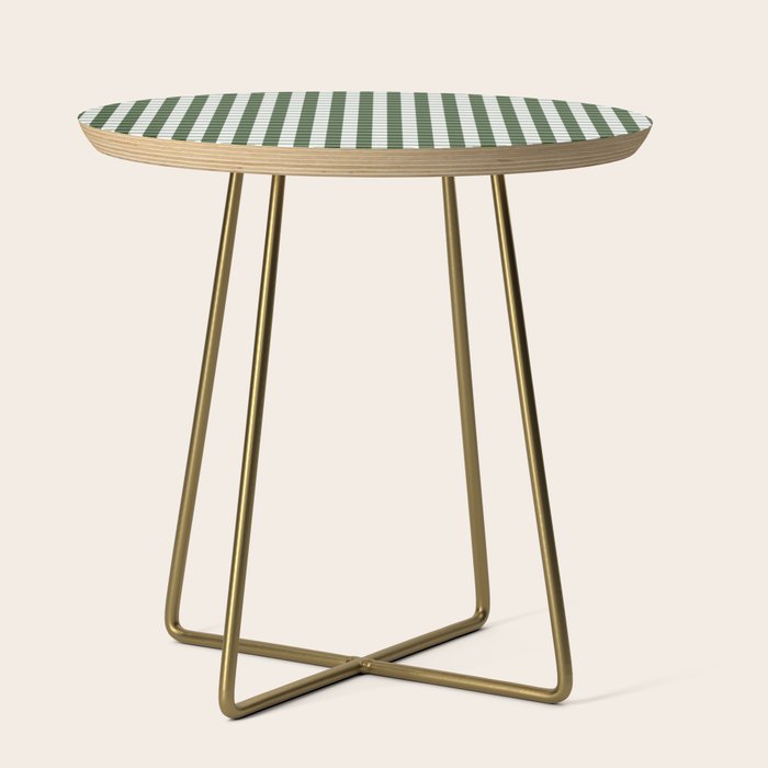 Dark Forest Green and White Gingham Check Side Table Gallery Image 1