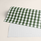 Dark Forest Green and White Gingham Check Wrapping Paper Gallery Image 2