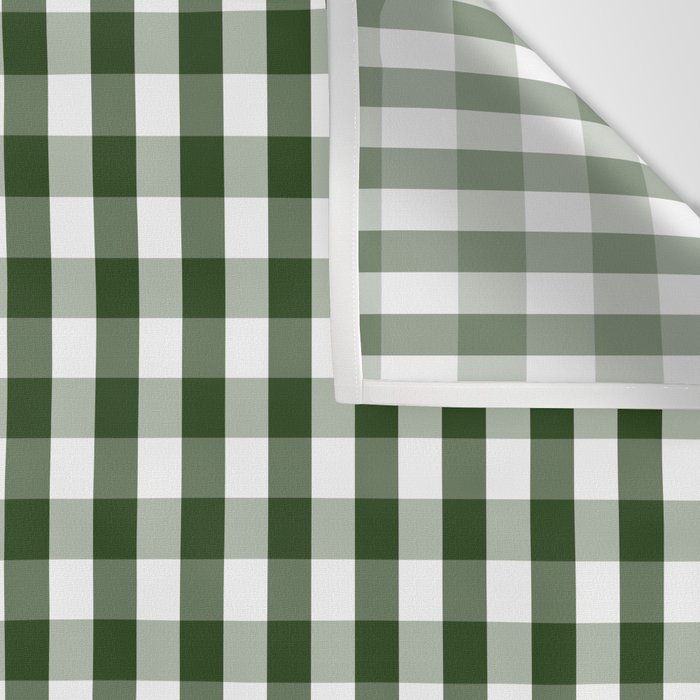 Dark Forest Green and White Gingham Check Wall Tapestry Gallery Image 3